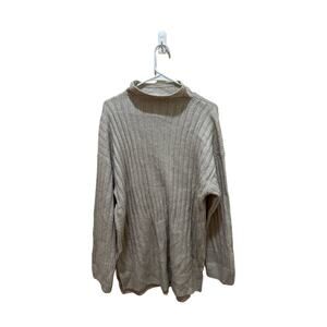 Abercrombie Mock Neck Sweater Cream Size Large Cozy Long Sweater